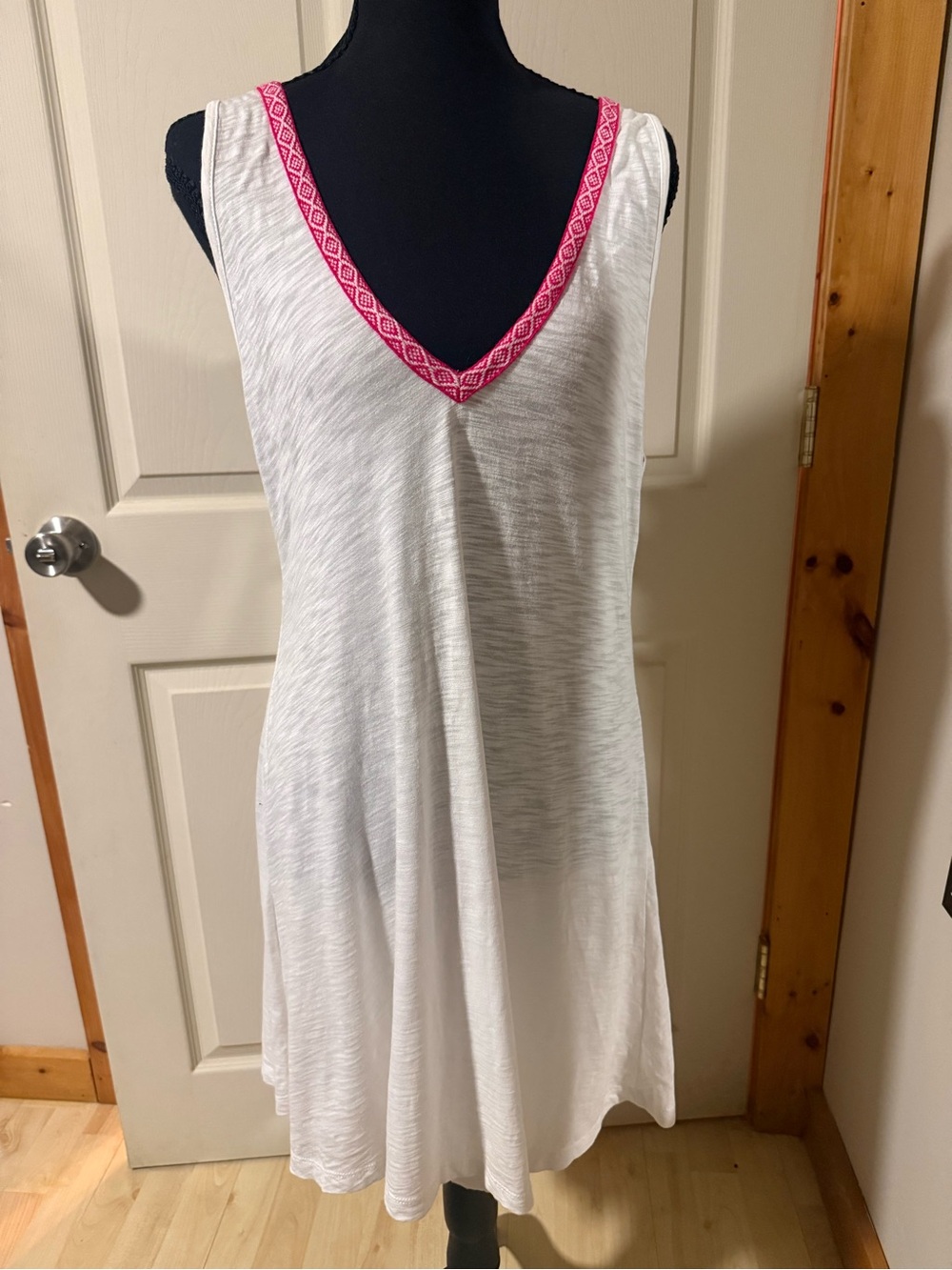 Pitusa White Pima Cotton Pom Pom Cover Up Dress Pink Resort Beach, One Size